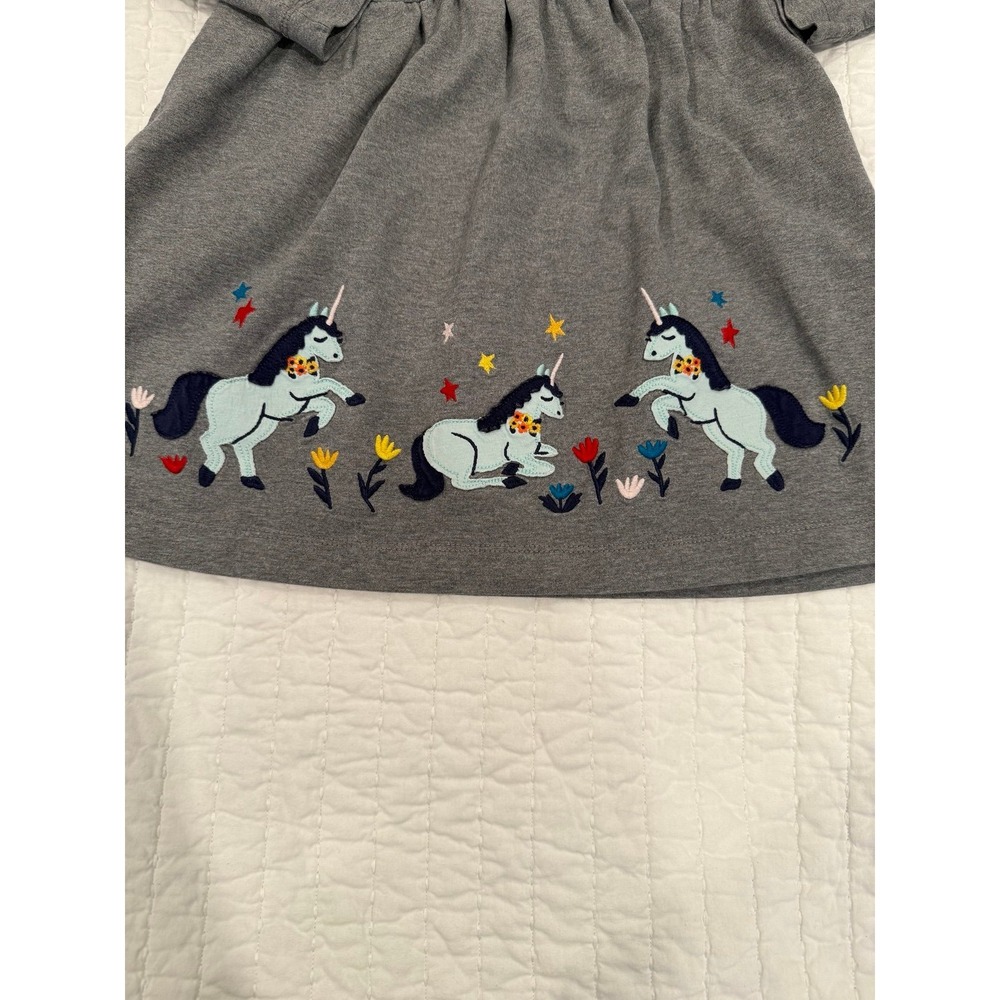 Hanna Andersson 110cm 5 GUC Unicorn Appliqué Dress - Picture 3 of 5